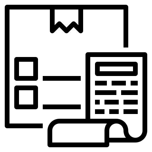 Line icon of an invoice and a receipt.