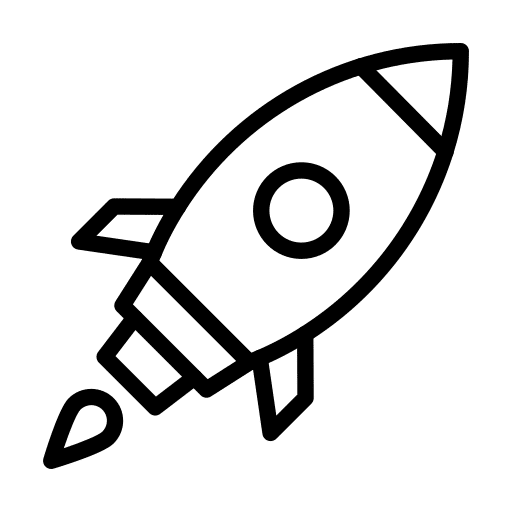 Line icon of a rocket.